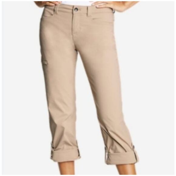Eddie Bauer Women's Travex Horizon Roll Up Pants Khaki Size 4 - Picture 1 of 8